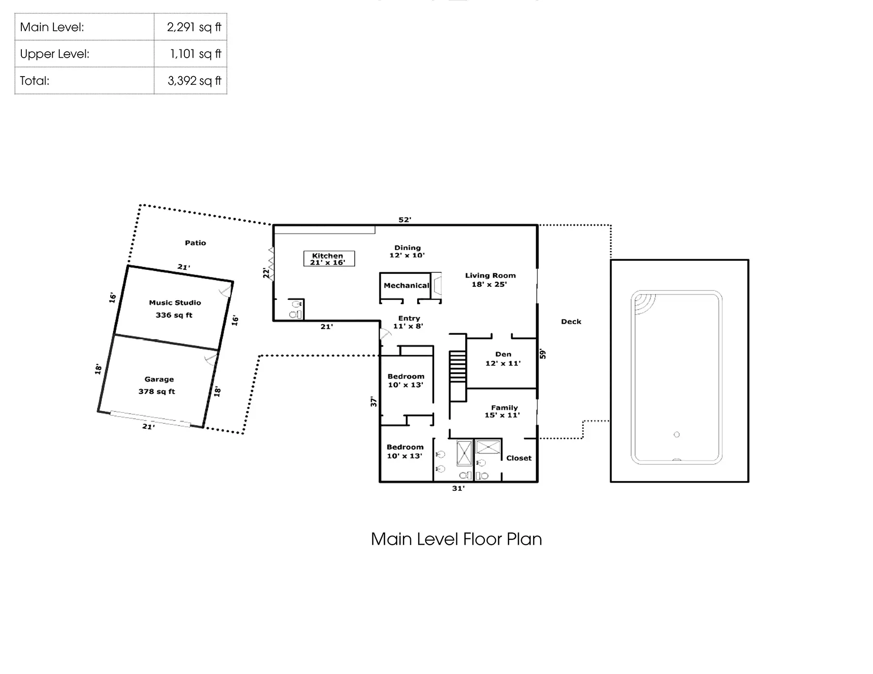 2930 NW Quimby Street, main level floor plan