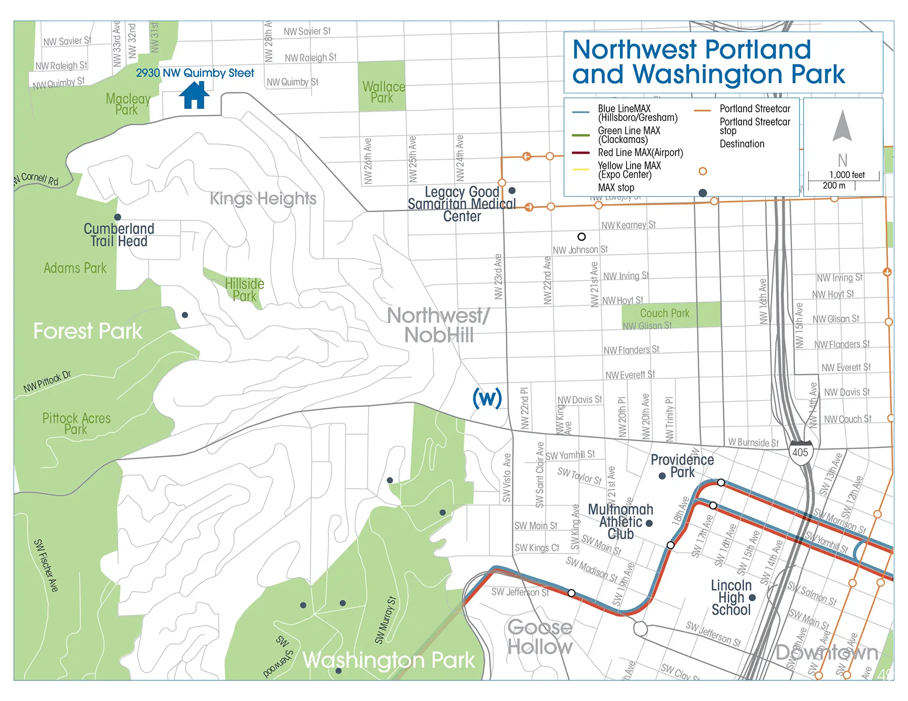 2930 NW Quimby Street, nw map